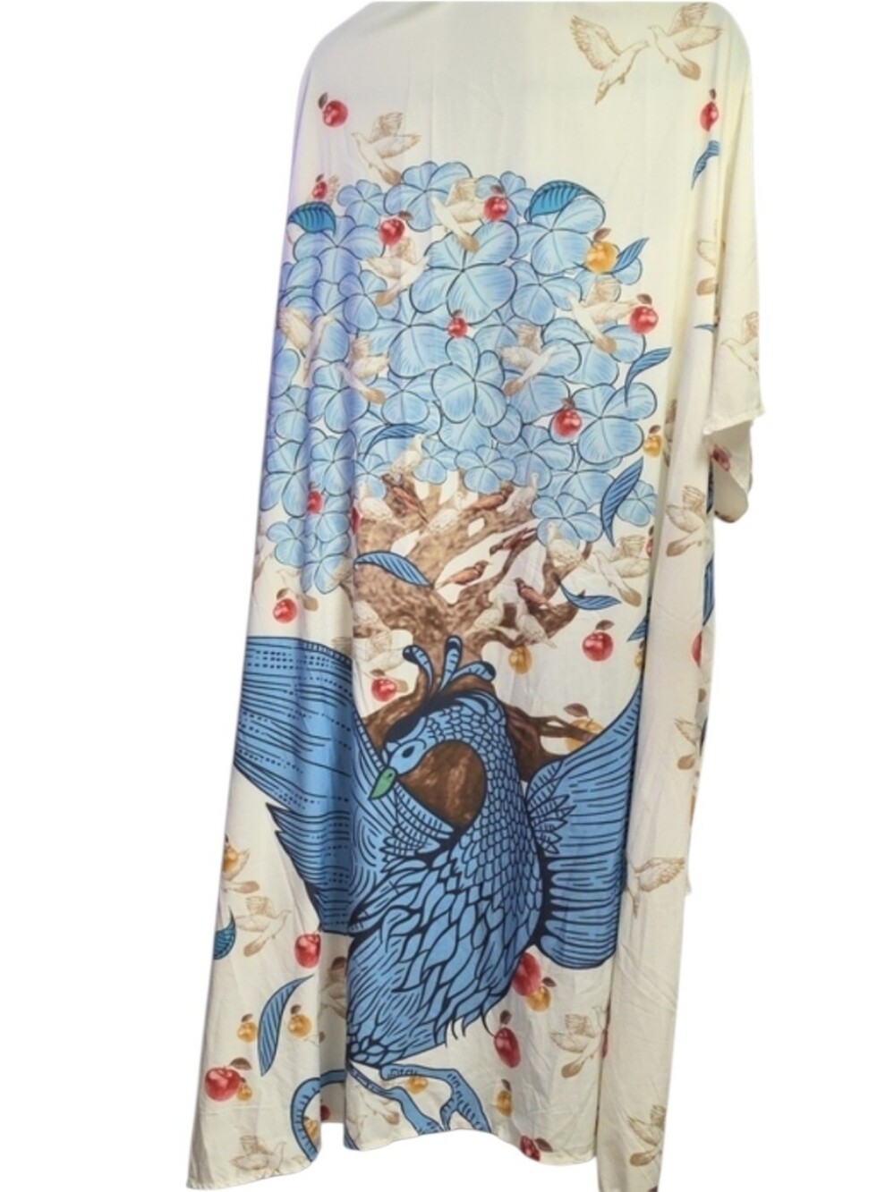 Blue Peacock Print Robe/Duster - Picture 1 of 3